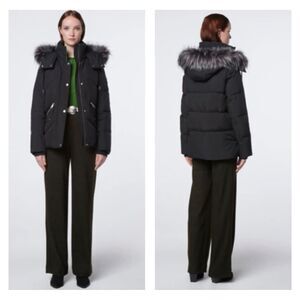 Andrew Marc Daphne Puffer Dawn Removable Hood Faux Fur Trim Jacket Coat Parka XS